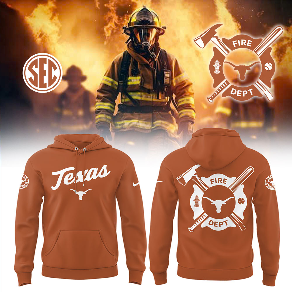 Texas Longhorns x Firefighter Appreciation Night Hoodie Baseball Mom Gifts