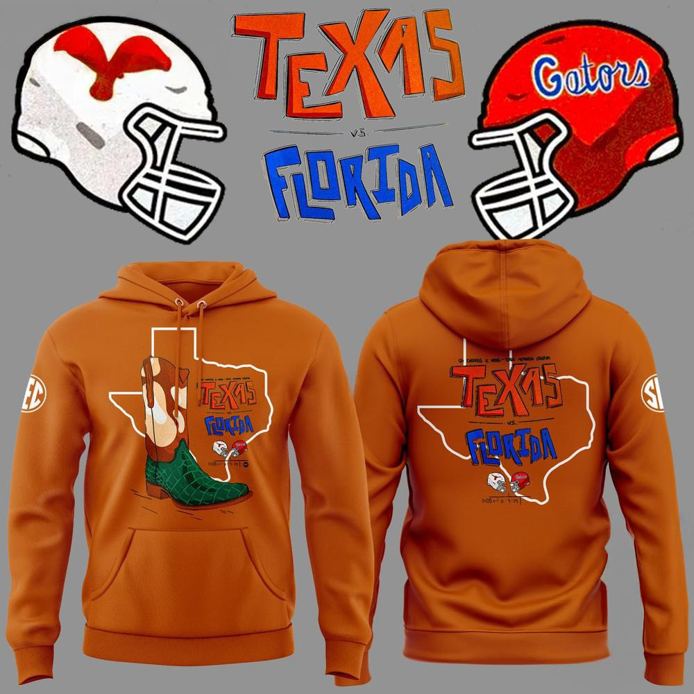 Texas Longhorns x Florida Gators 2024 New Orange Hoodie Football Related Gifts