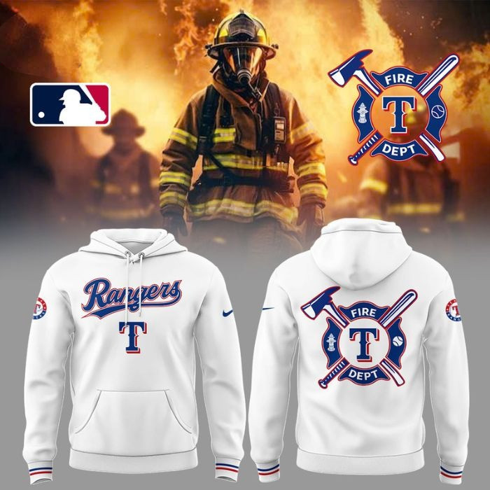 Texas Rangers Firefighter Appreciation Hoodie Baseball Player Gift Ideas