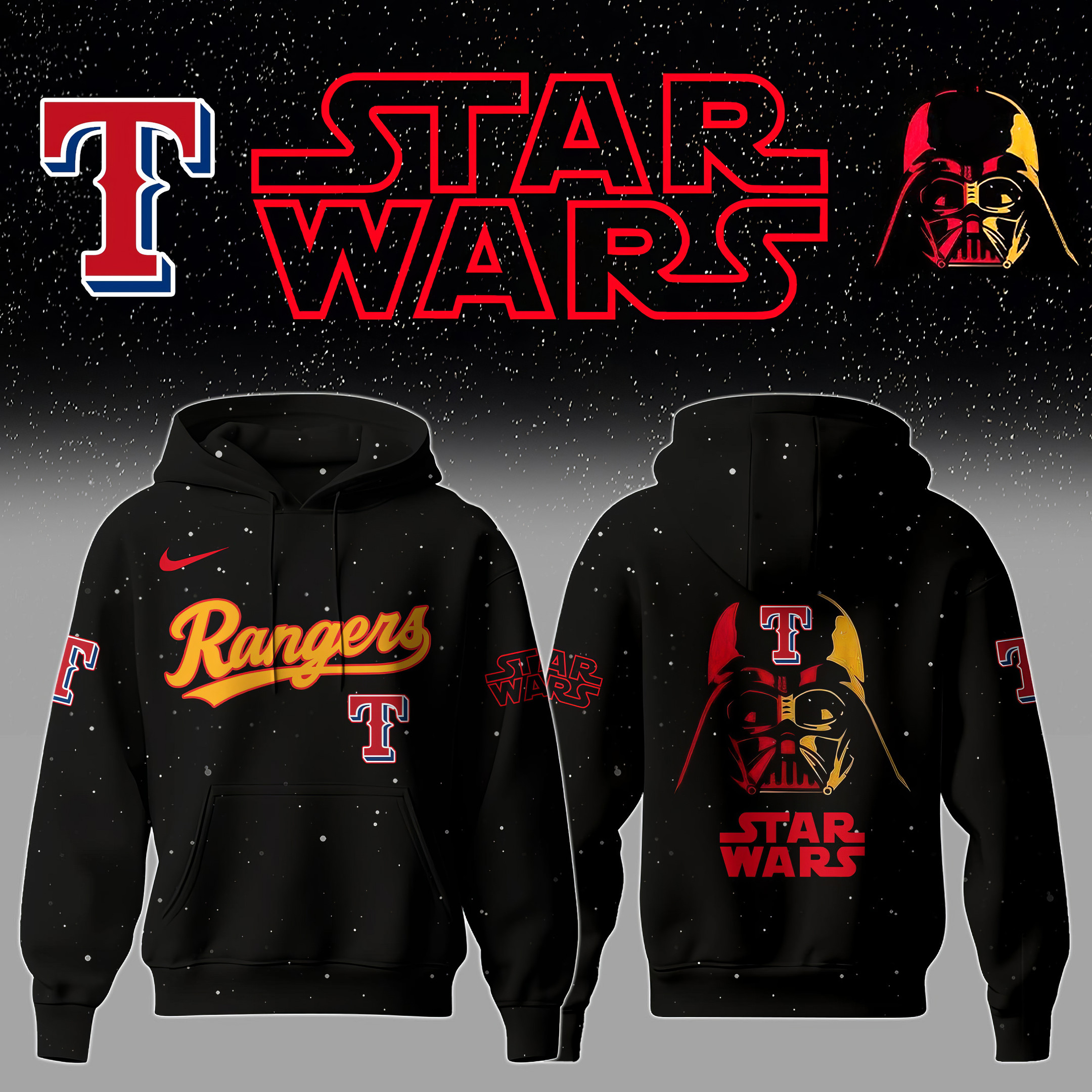 Texas Rangers x Star Wars Night Hoodie Cool Baseball Gifts