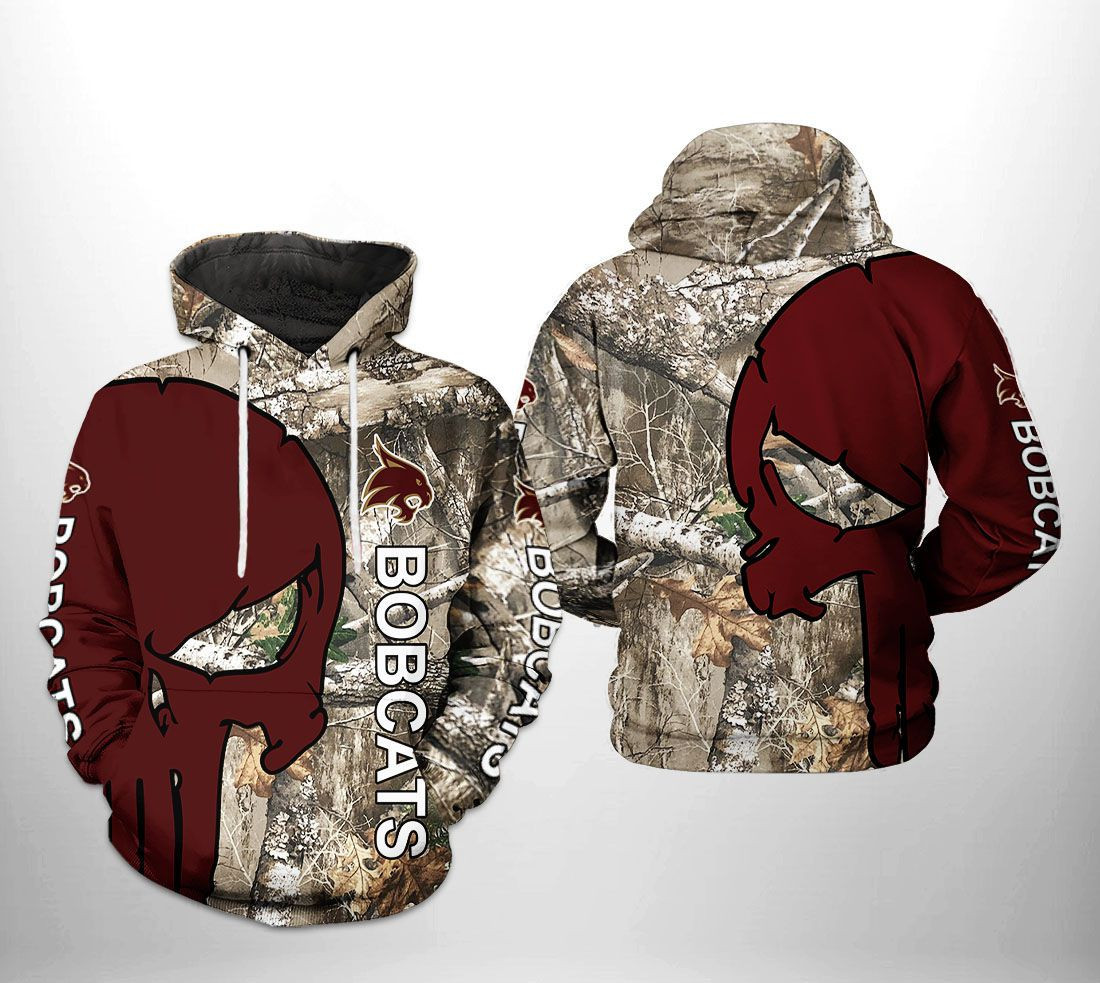 Texas State Bobcats NCAA Camo Veteran Hunting Hoodie  Zip Hoodie