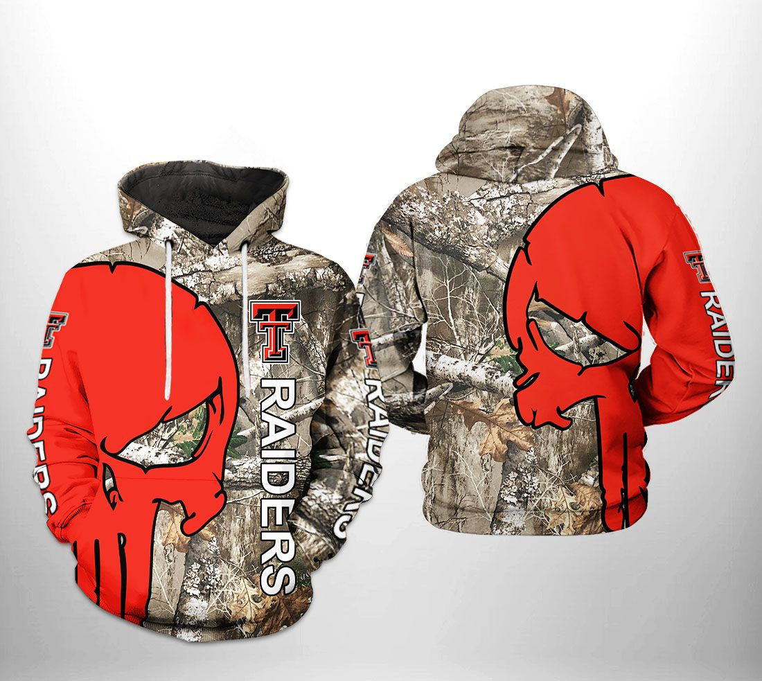 Texas Tech Red Raiders NCAA Camo Veteran Hunting Hoodie  Zip Hoodie