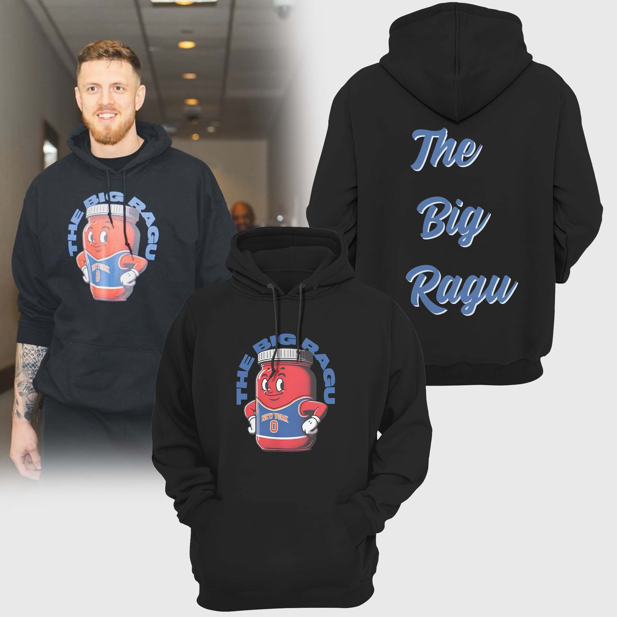 The Big Ragu New York Knicks Number 0 Hoodie Best Gifts For Knicks Fans Basketball Lovers
