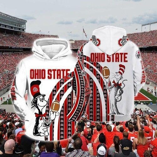 The Cat In The Hat Ohio State Buckeyes Ncaa Skull Hoodie  Zip Hoodie Version 596
