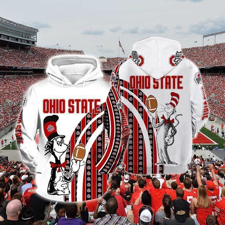 The Cat In The Hat Ohio State Buckeyes Ncaa Skull Hoodie  Zip Hoodie Version 617