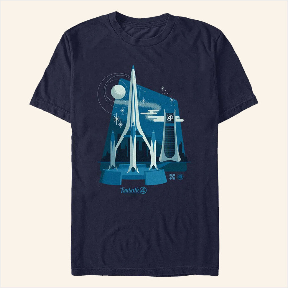 The Fantastic Four First Steps Baxter Building T-Shirt Cinemark Merch Dad Birthday Gifts