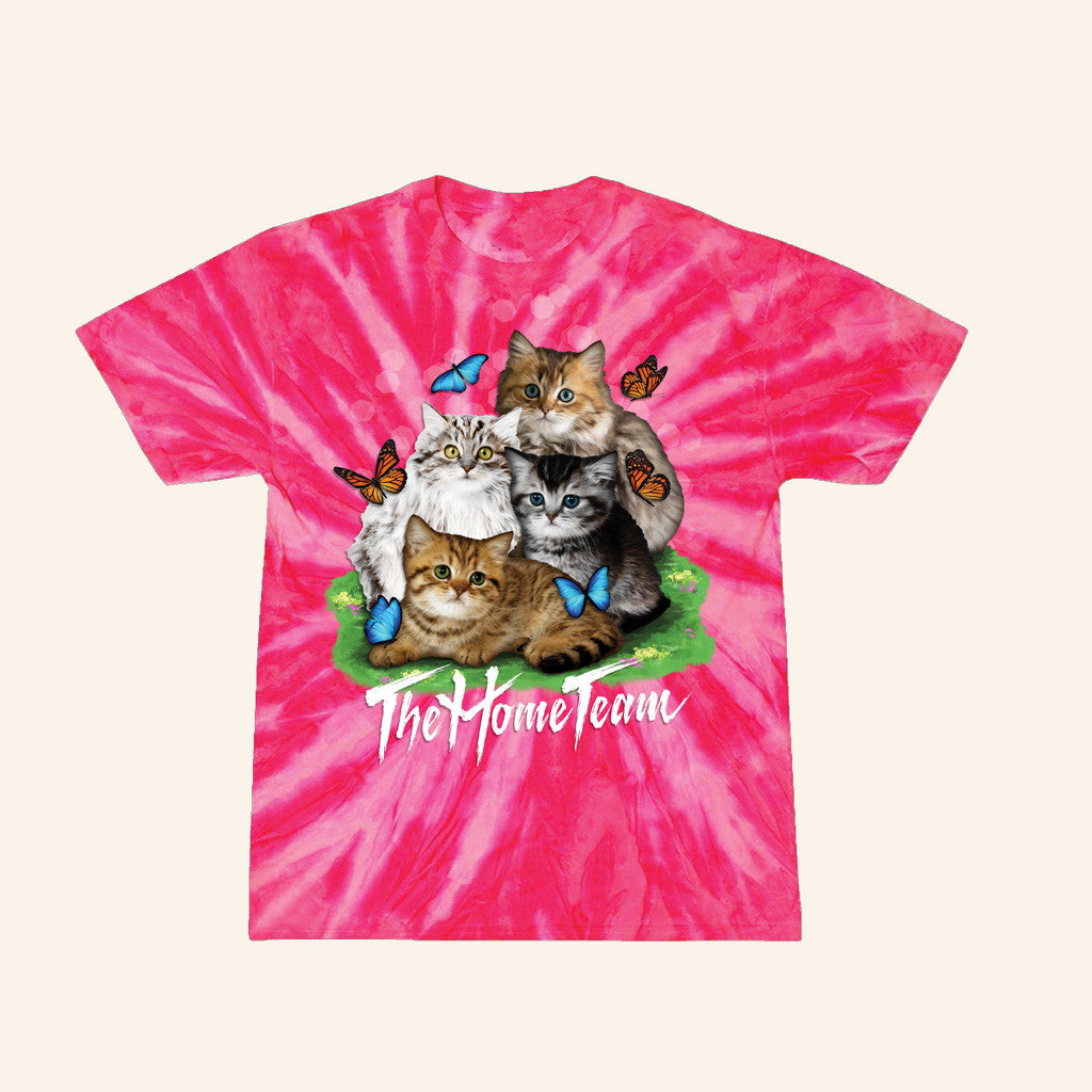 The Home Team Merch Kitten Pink Tie Dye Shirt Cute Gifts For Her Cat Lovers