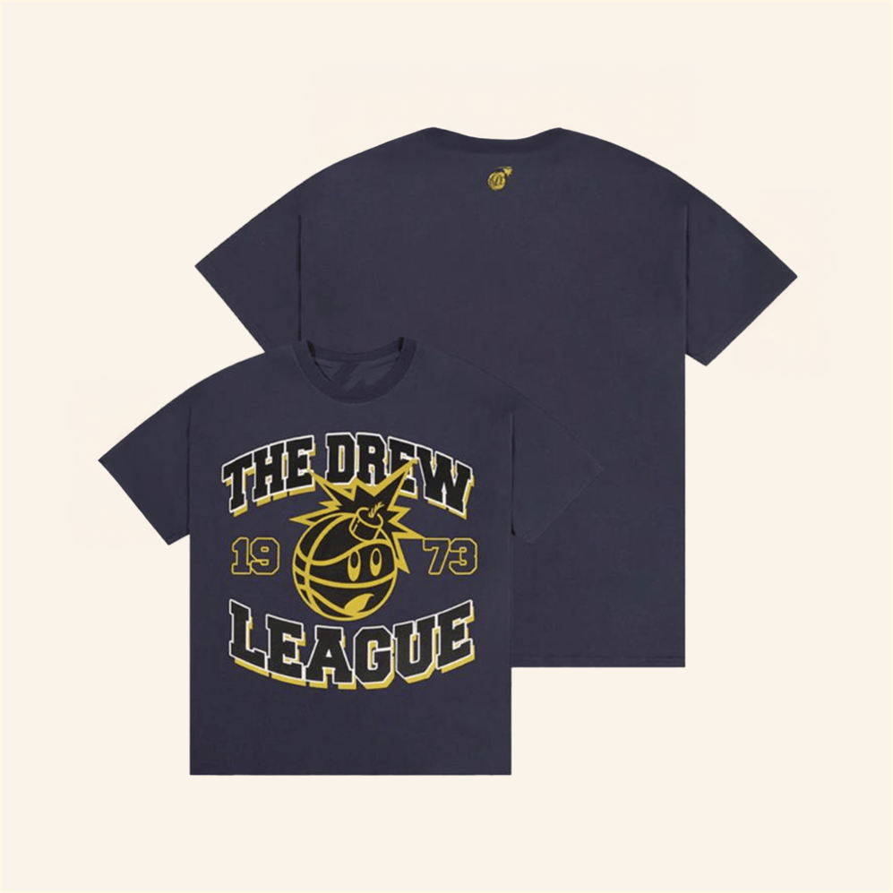 The Hundreds X Drew League Vintage Bomb Navy T-Shirt Drew League Merch Him Birthday Gifts