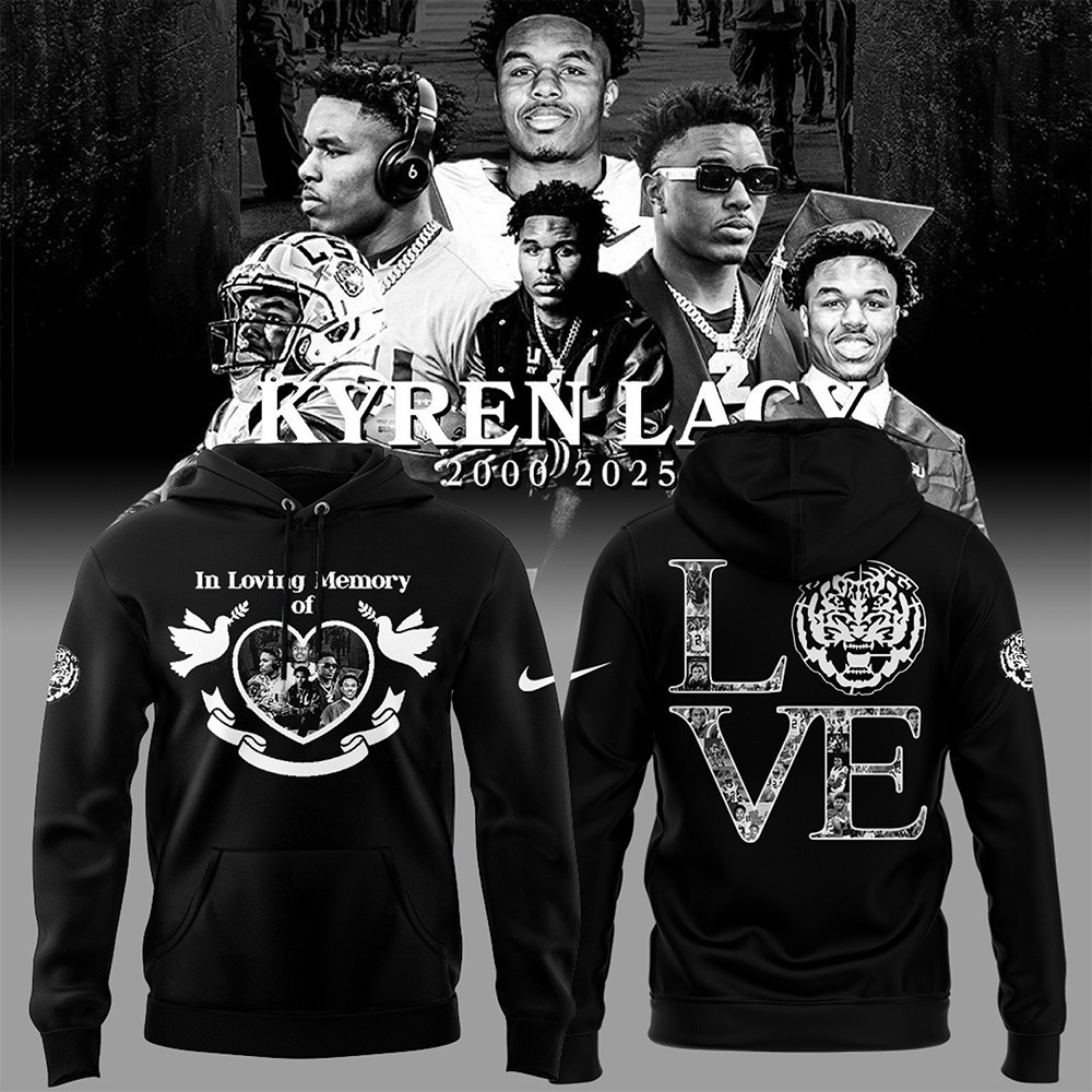 Tigers Football  RIP Lacy Black Hoodie 2025