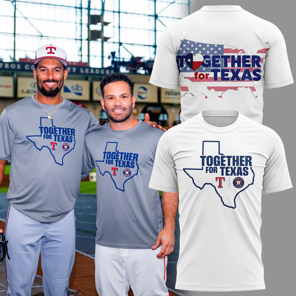 Together For Texas 2025 White T-Shirt Houston Texans Merch Support Texas Gifts For Fans