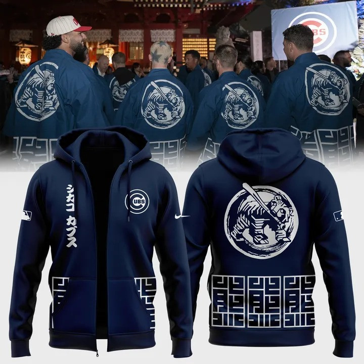 Tokyo Japan Chicago Cubs Zip Up Hoodie MLB World Tour Tokyo Series Baseball Fan Merch Gifts