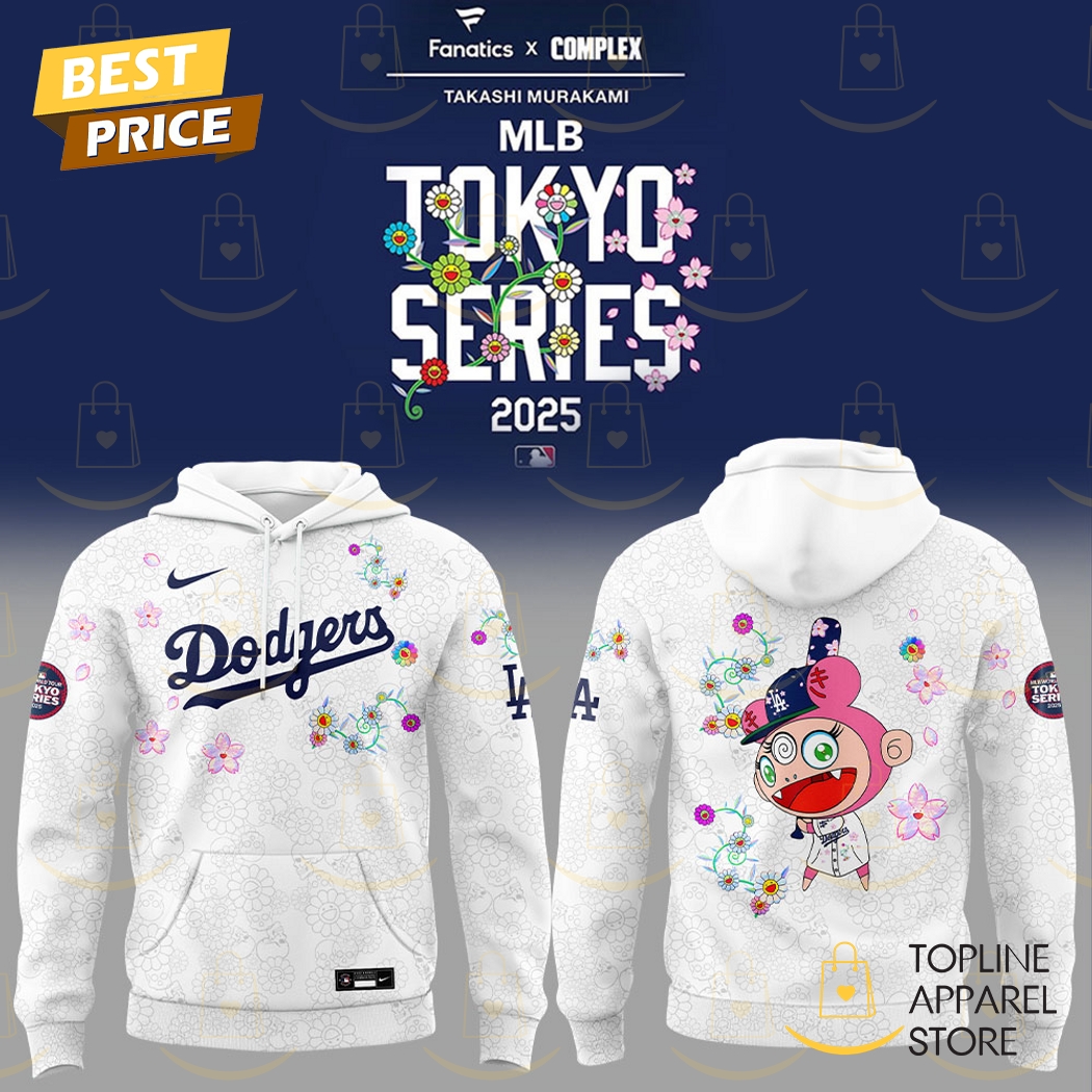 Tokyo Series 2025 Los Angeles Dodgers Takashi Murakami Cherry Blossom Hoodie - White