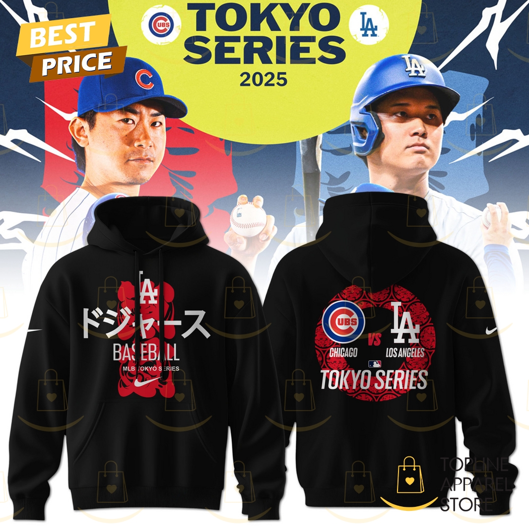 Tokyo Series Tour Los Angeles Dodgers x Chicago Cubs Hoodie - Black