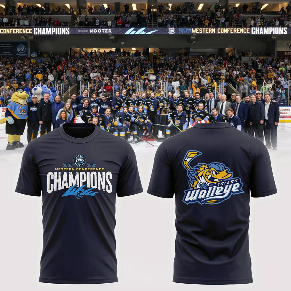 Toledo Walleye Western Conference 2025 Champions Shirt Fan Merch Good Gifts For Boyfriend