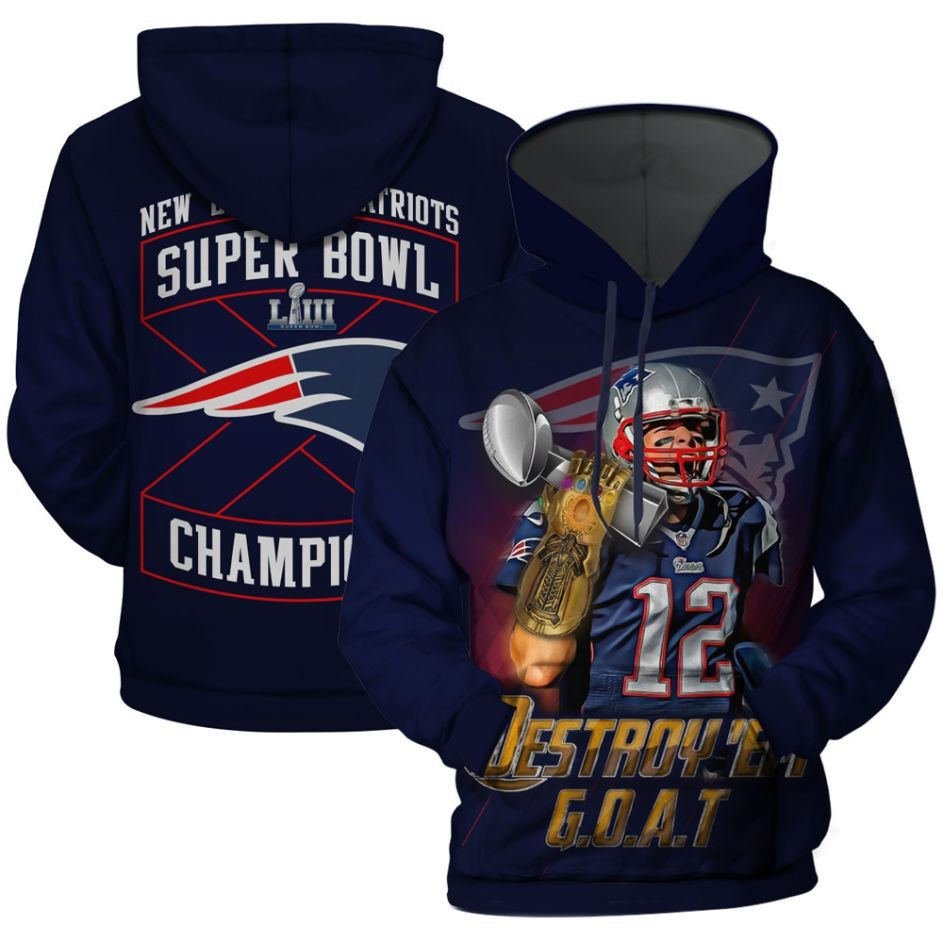 Tom Brady Thanos Gauntlet New England Patriots Super Bowl Liii Funny Hoodie