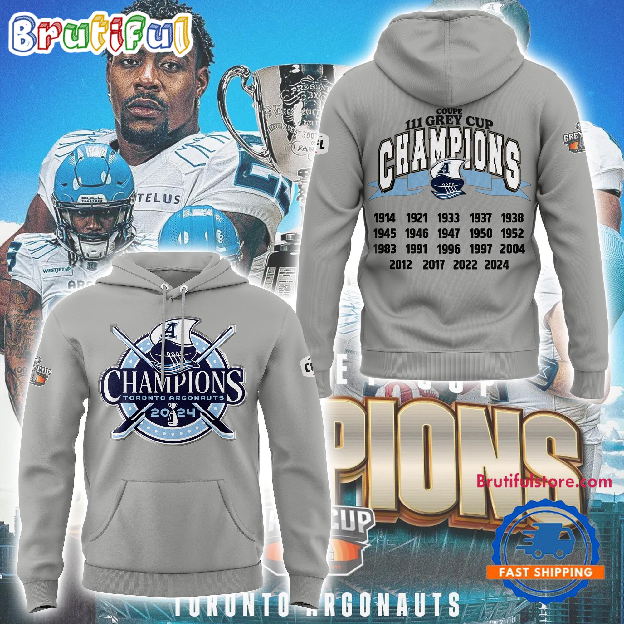 Toronto Argonauts Grey Cup Champions Hoodie
