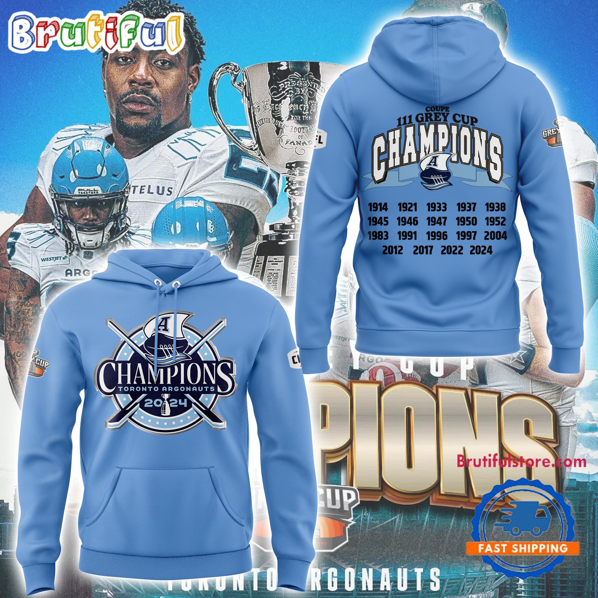 Toronto Argonauts Grey Cup Champions Limited Hoodie