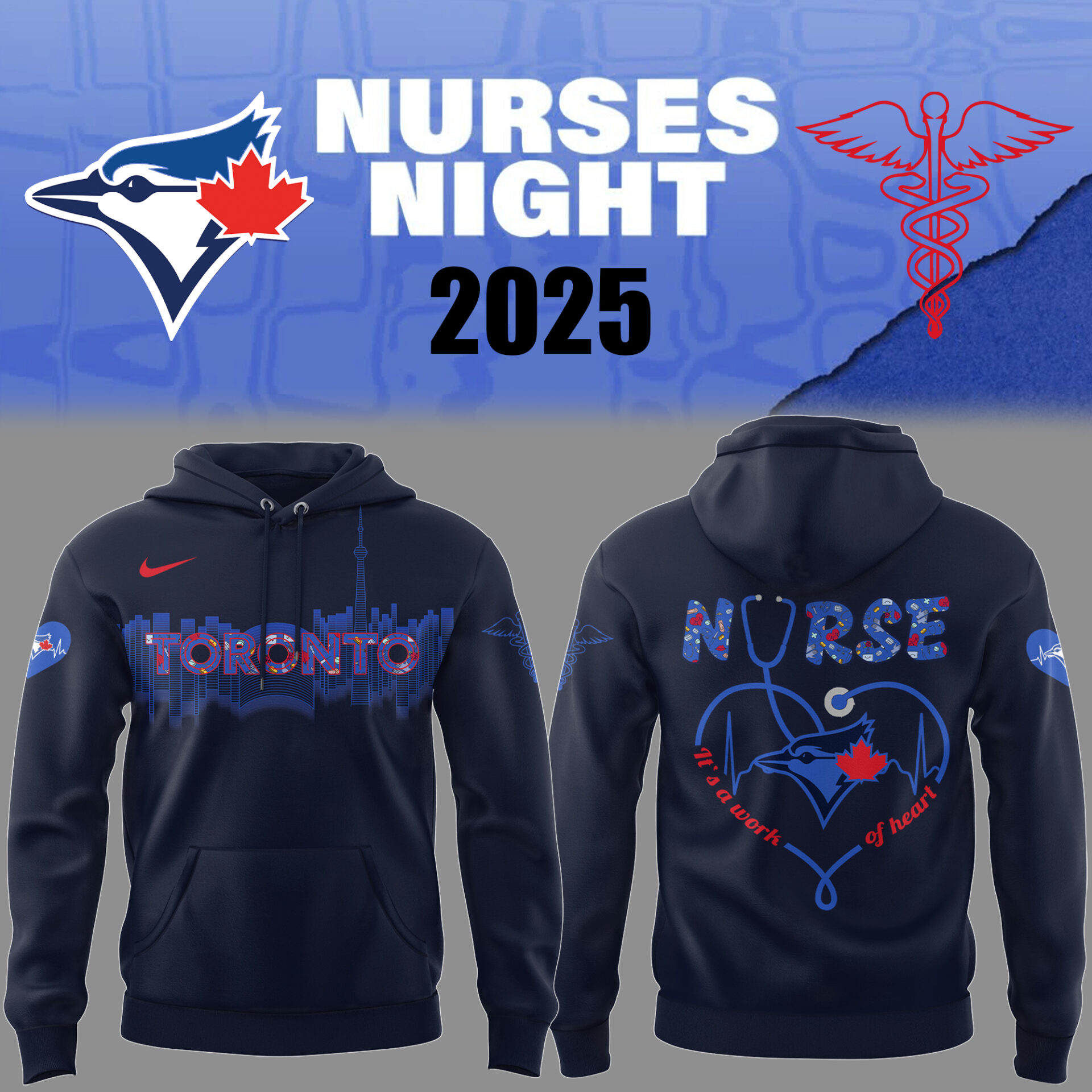 Toronto Blue Jays Baseball Nurses Night Cc Hoodie Gifts For Baseball Fans