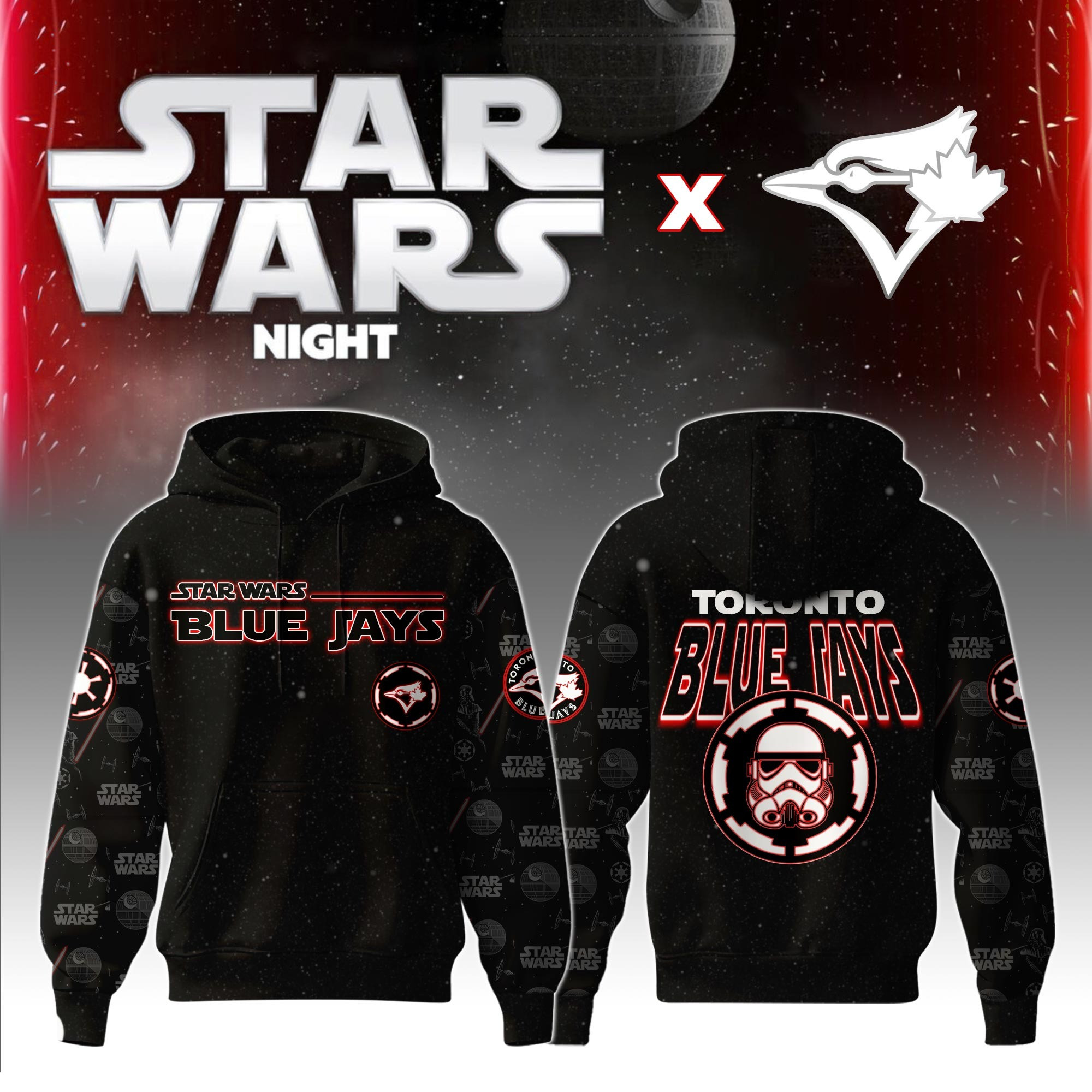 Toronto Blue Jays MLB x Star War Night Special Edition Hoodie 2025 Presents For Baseball Fans