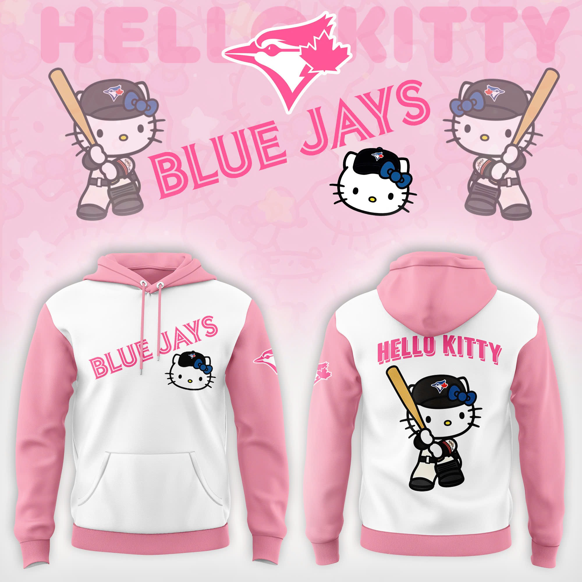 Toronto Blue Jays x Hello Kitty Version 2025 Hoodie Unique Gifts For Baseball Fans
