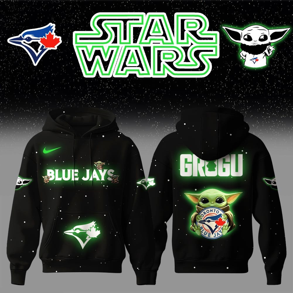 Toronto Blue Jays x Star Wars Baby Yoda Game Night Hoodie Best Gifts For Hockey Fans