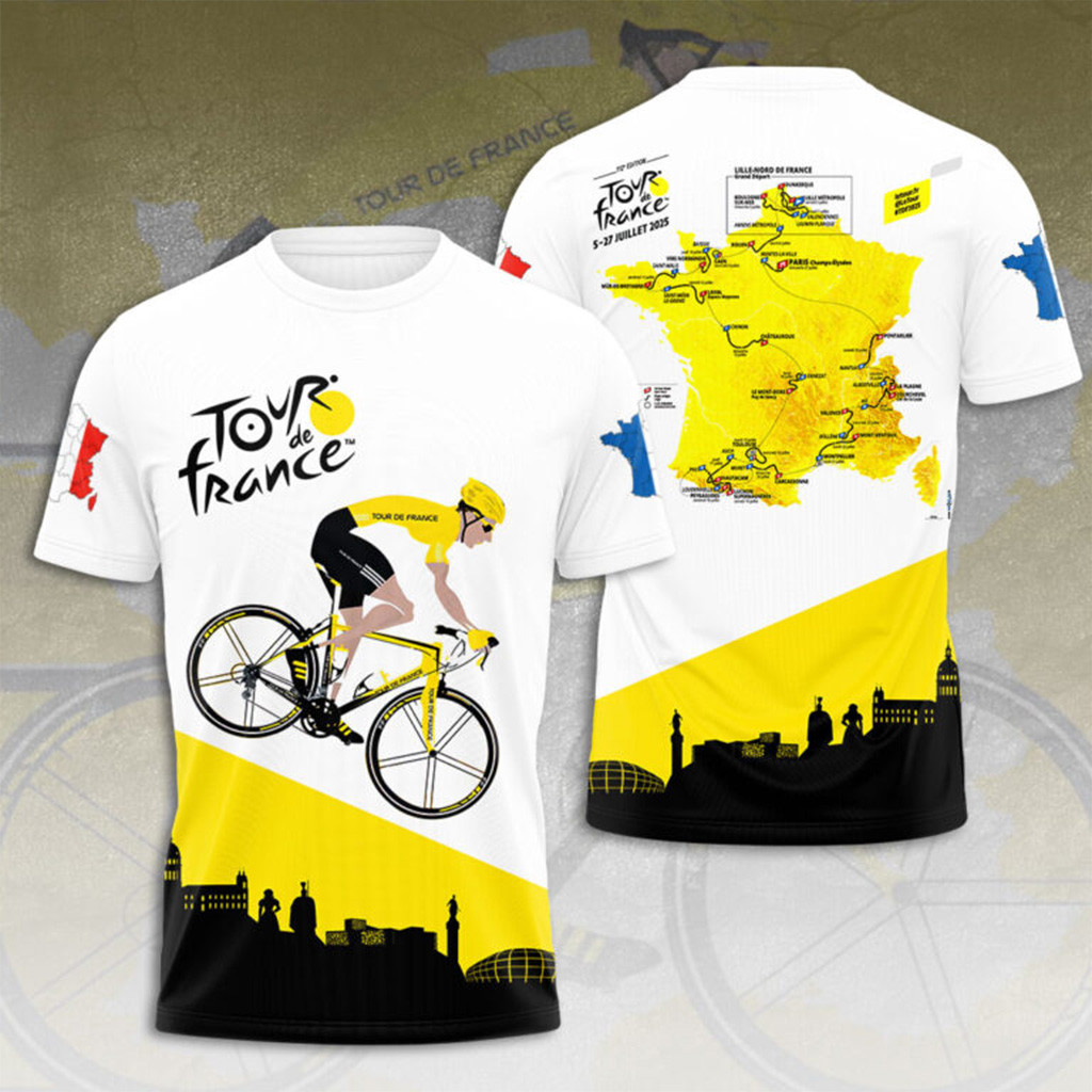 Tour De France 2025 White T-Shirt Gift Ideas For Fans