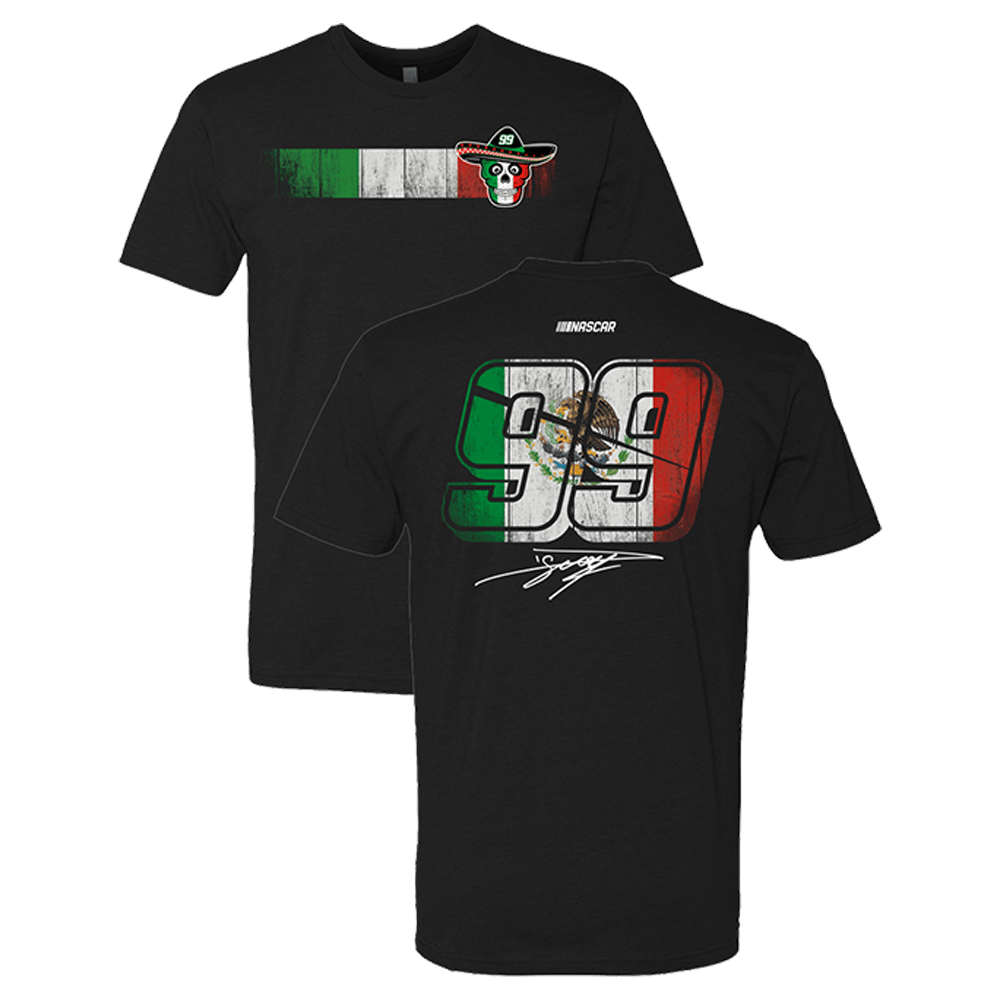 Trackhouse Merch Daniel Suarez Mexican Flag 99 Black T-Shirt Simple Fathers Day Gift Ideas