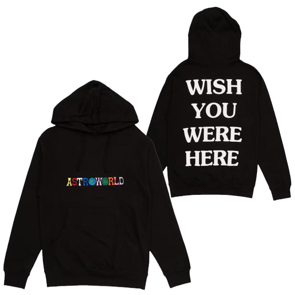 Travis Scott Astroworld Logo Hoodie Wish You Were Here Cactus Jack Merch Clothing
