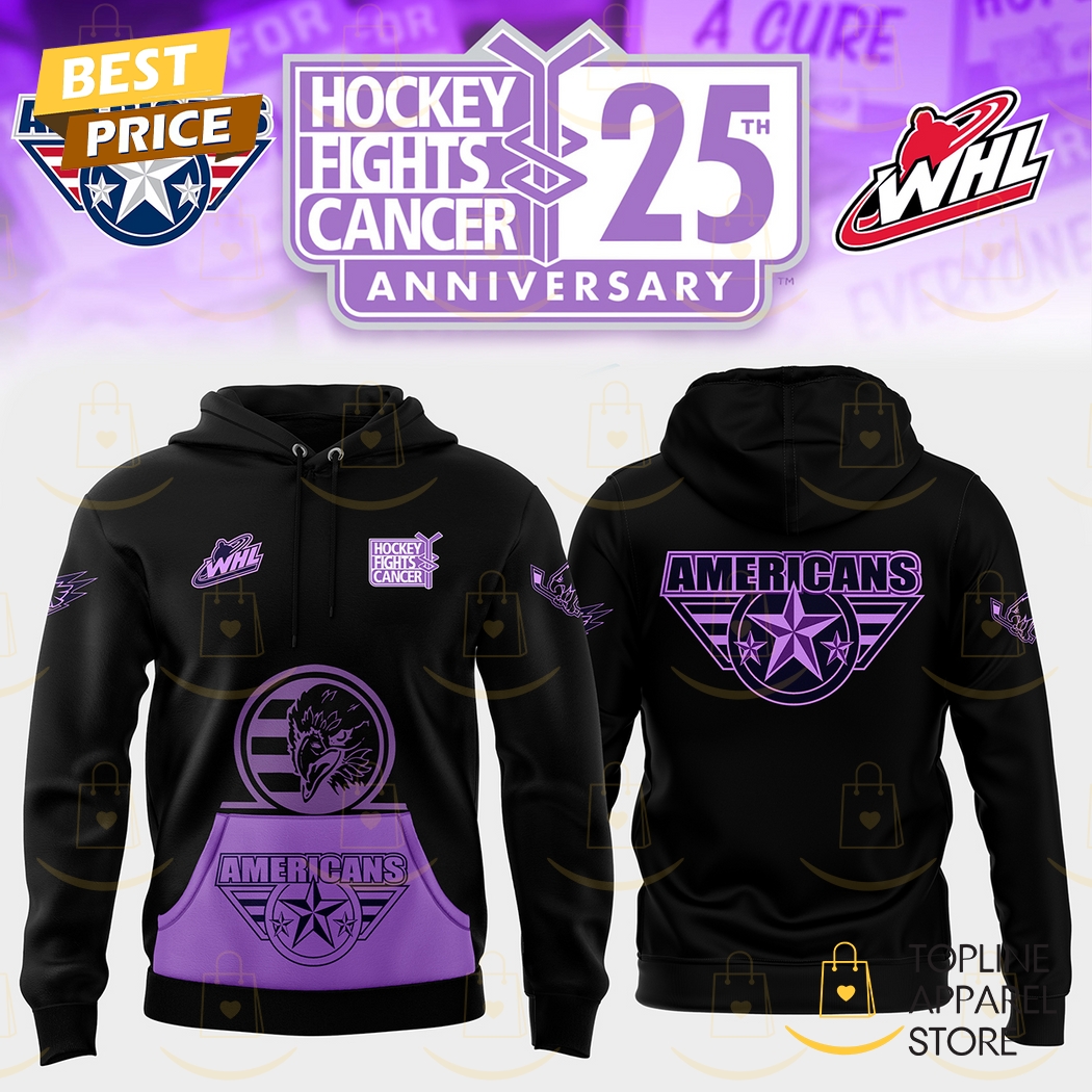 Tri-City Americans Hockey Fight Cancer 2024-2025 Hoodie