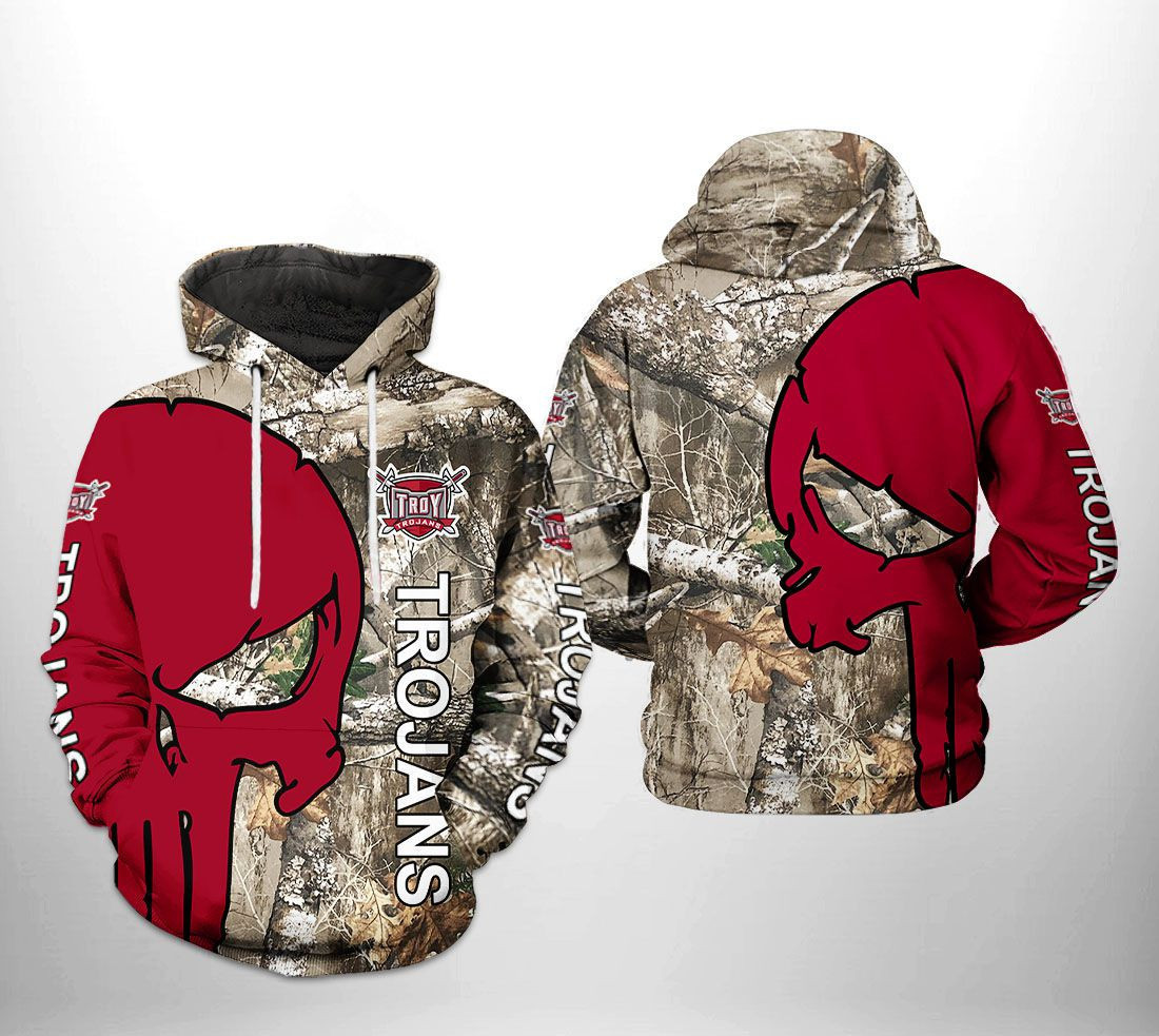Troy Trojans NCAA Camo Veteran Hunting Hoodie  Zip Hoodie