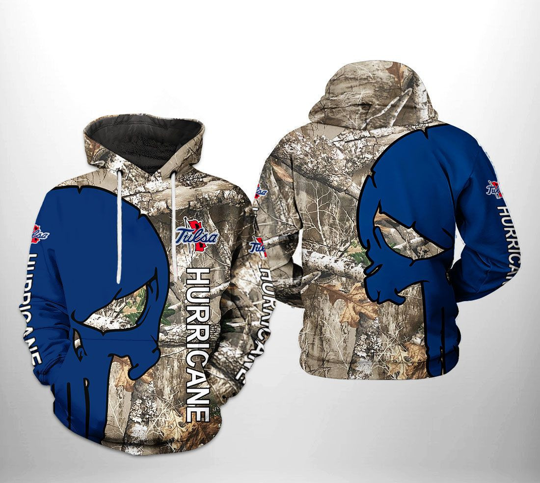 Tulsa Golden Hurricane NCAA Camo Veteran Hunting Hoodie  Zip Hoodie