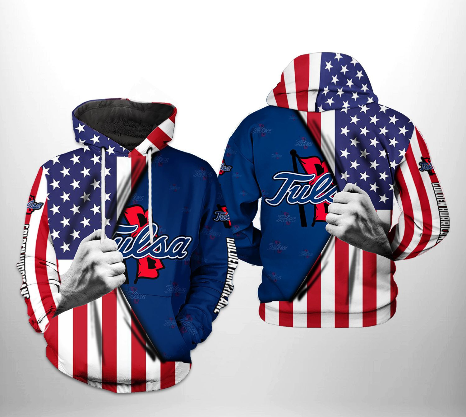 Tulsa Golden Hurricane NCAA US Flag Hoodie  Zip Hoodie Version 467