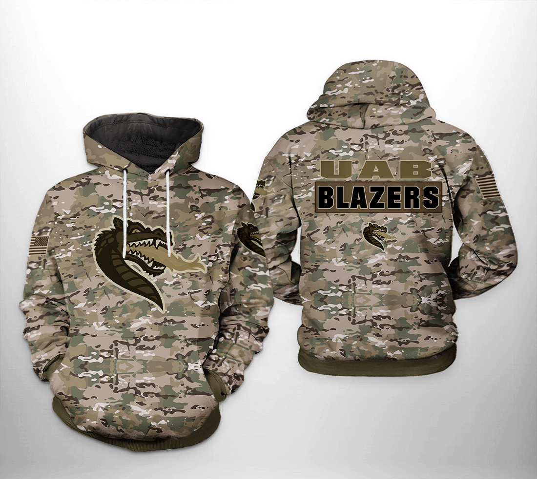 UAB Blazers NCAA Camo Veteran Hoodie  Zip Hoodie