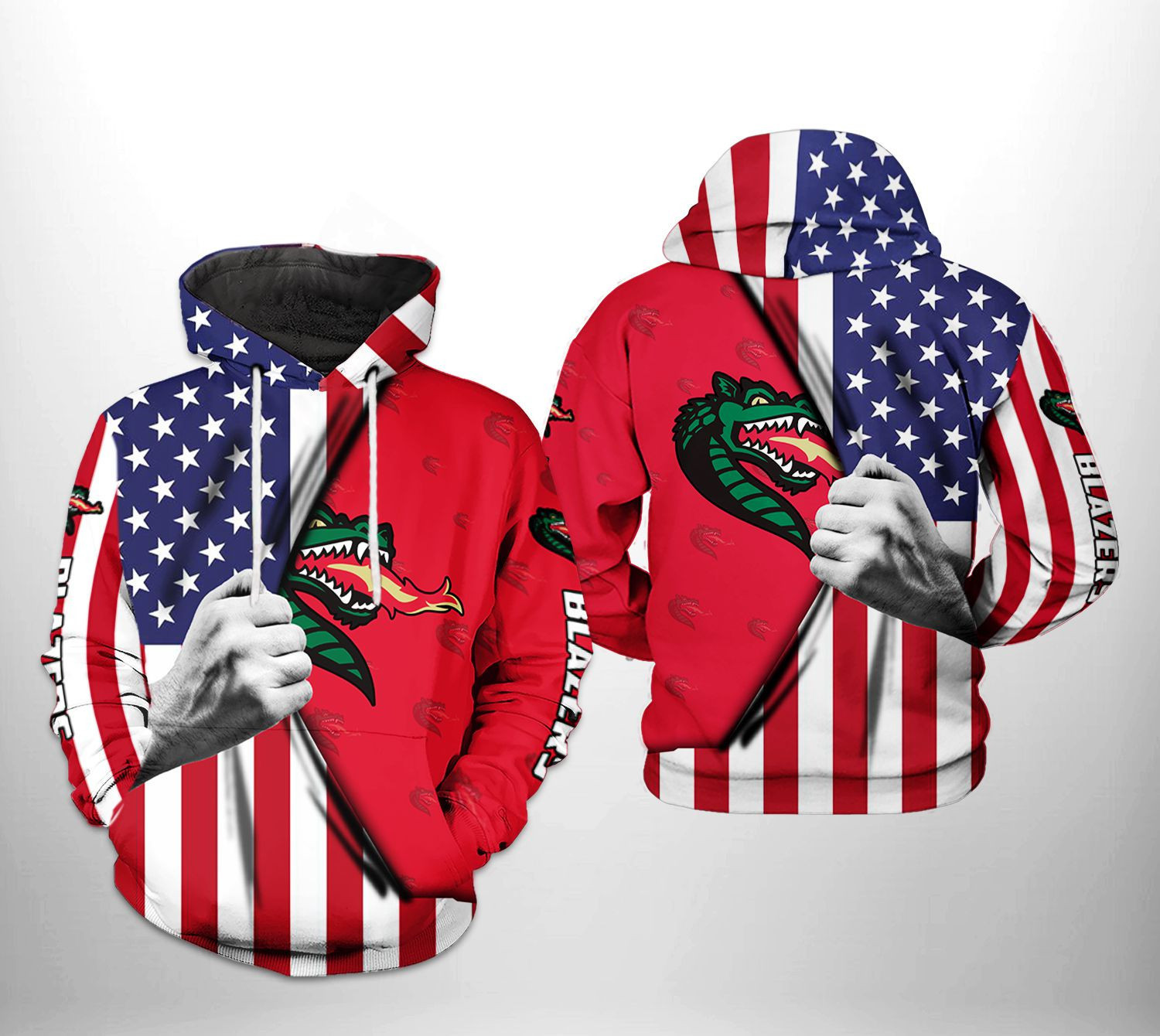 UAB Blazers NCAA US Flag Hoodie  Zip Hoodie Version 668