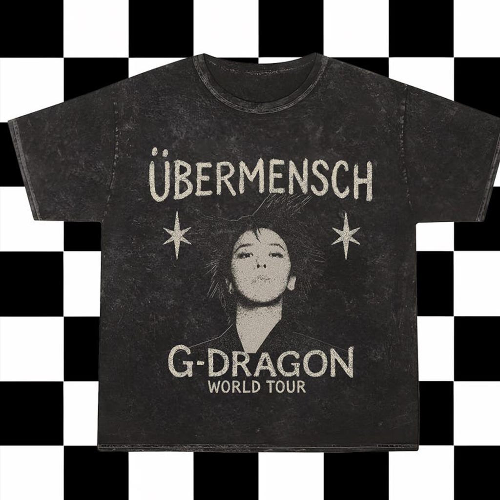 Ubermensch Gdragon World Tour 2025 in US Mineral Washed Shirt GDragon BigBan Shirt Fan Gifts