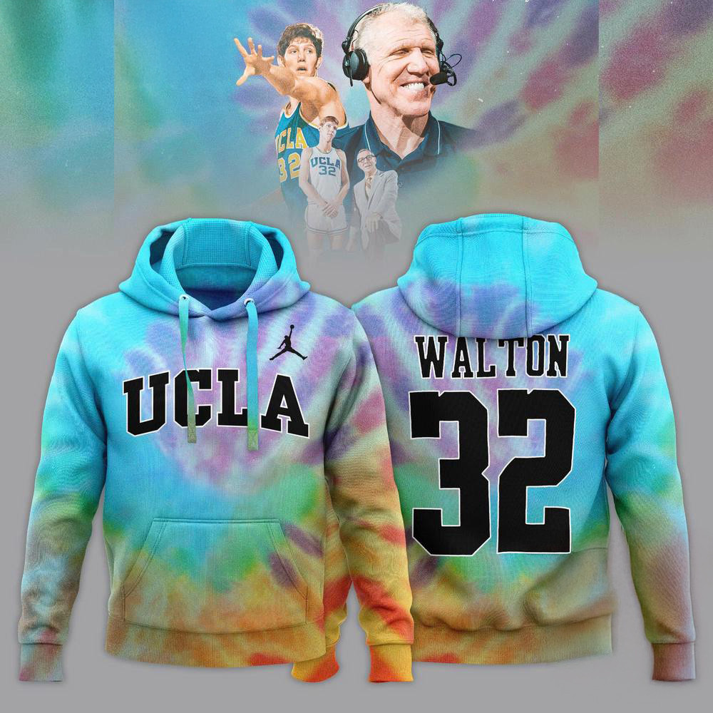 UCLA Bruins Honors The Late Bill Walton 2025 Tie Dye Hoodie Gifts For Basketball Fan