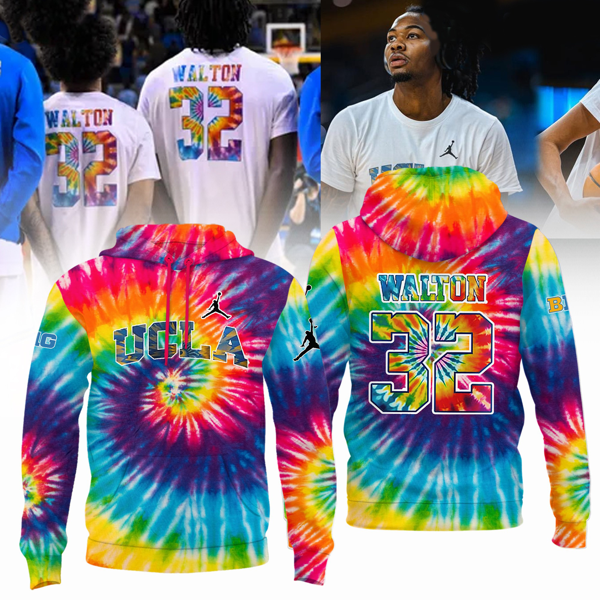 UCLA Bruins Honors The Late Bill Walton Tie Dye Hoodie Memory Gifts For Basketball Fans