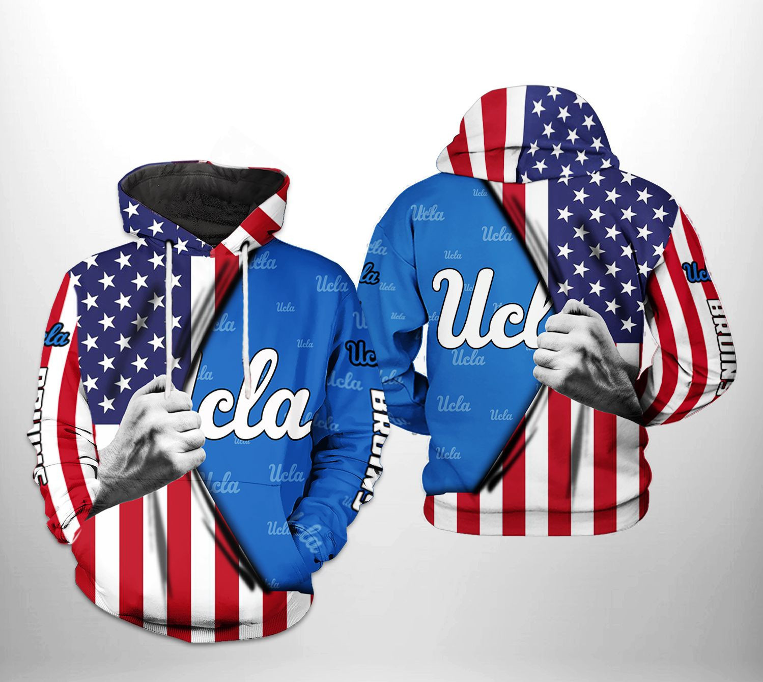 Ucla Bruins NCAA US Flag Hoodie  Zip Hoodie Version 493