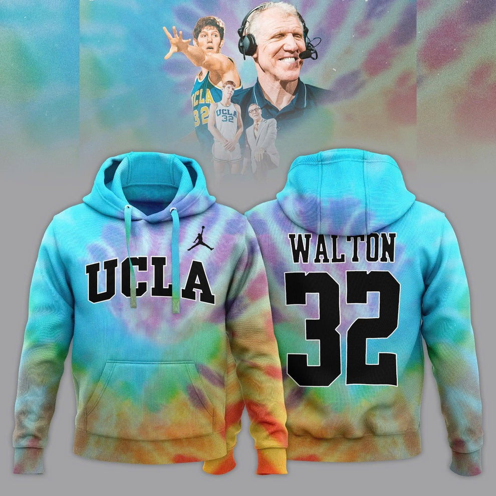 UCLA Honors The Late Bill Walton Tie Dye Hoodie Honor Grateful Dead Bill Walton Clothing