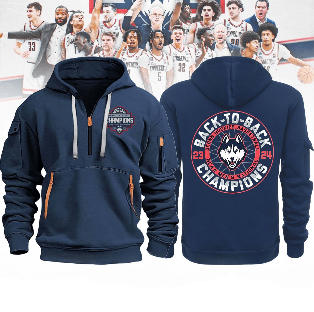 UConn Huskies Back To Back NCAA MenÃ¢â‚¬â„¢s Basketball National Champions Hoodie Gifts For Brother