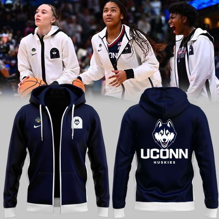 UConn Huskies WomenÃ¢â‚¬â„¢s Basketball Zip Up Hoodie 2025 Uniform UConn Fans Merch Gifts For Her