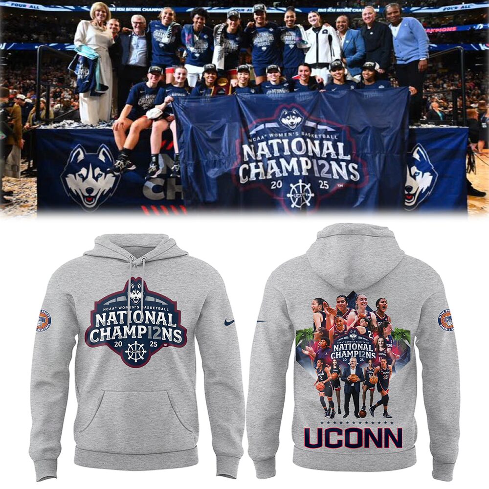 Uconn WomenÃ¢â‚¬â„¢s Basketball 2025 National Champions Hoodie Best Basketball Gifts