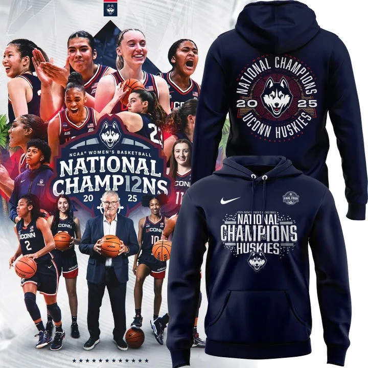 Uconn Womens Basketball National Champions 2025 Hoodie Fan Clothing Fan Merchandise