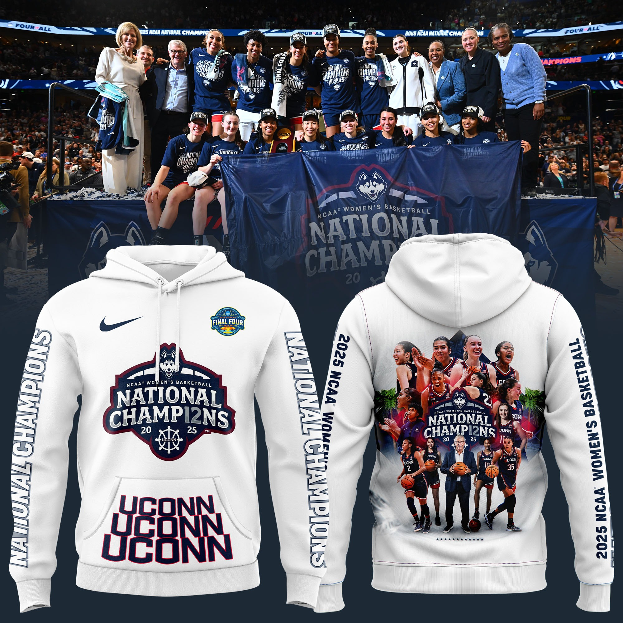 Uconn Womens Basketball National Championship Hoodie 2025 Uconn Huskies Fan Gear Merch