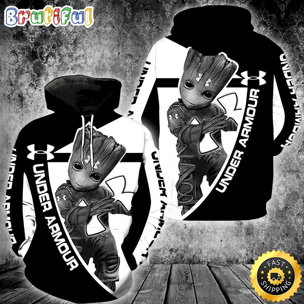 Under Armour With Groot All Over Print 3d Hoodie For Men And Women