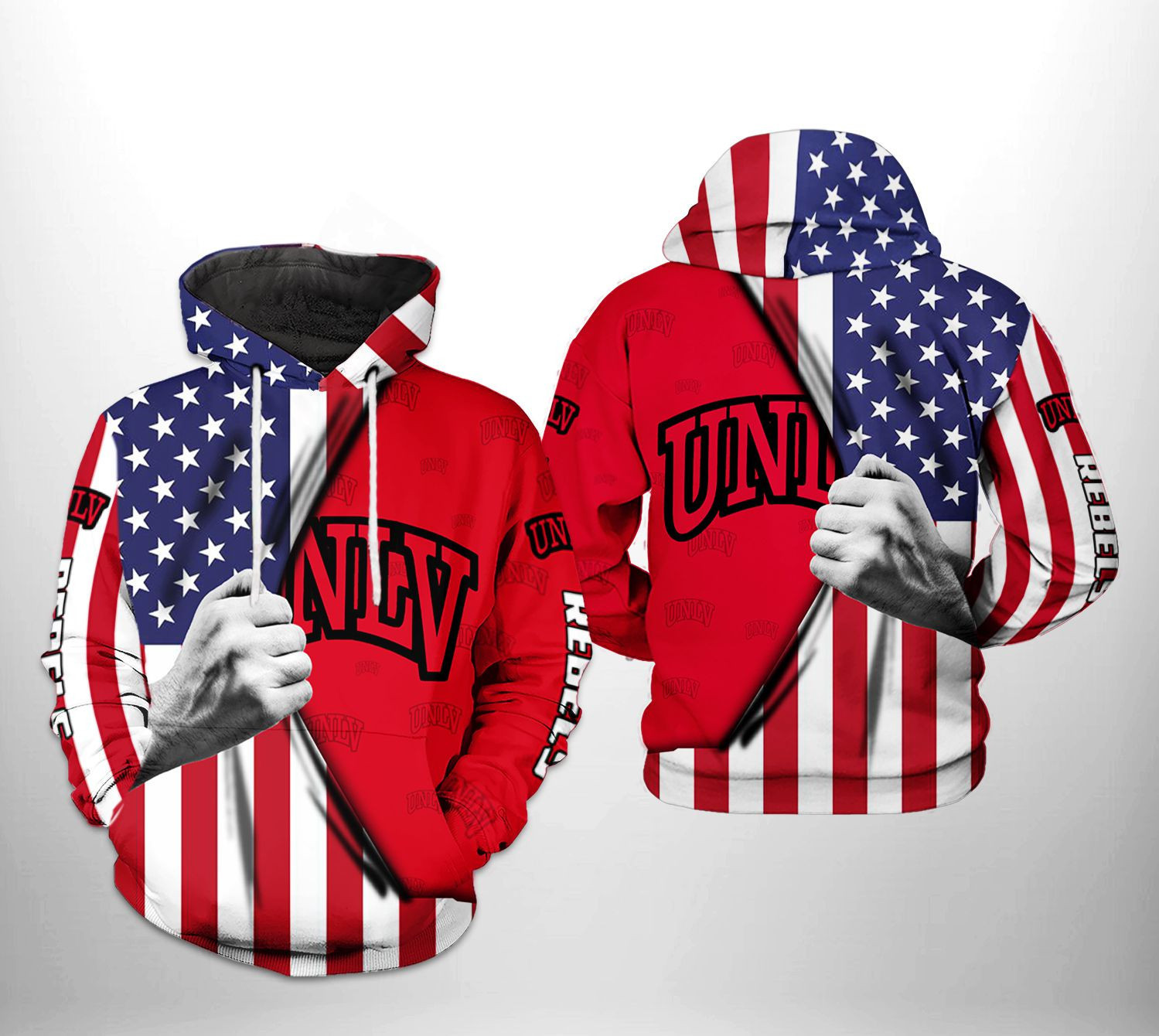 UNLV Rebels NCAA US Flag Hoodie  Zip Hoodie Version 297