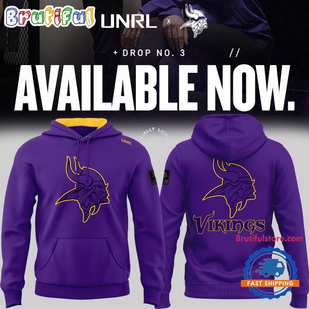 UNRL x NFL Minnesota Vikings Crossover Hoodie II Off For Fans
