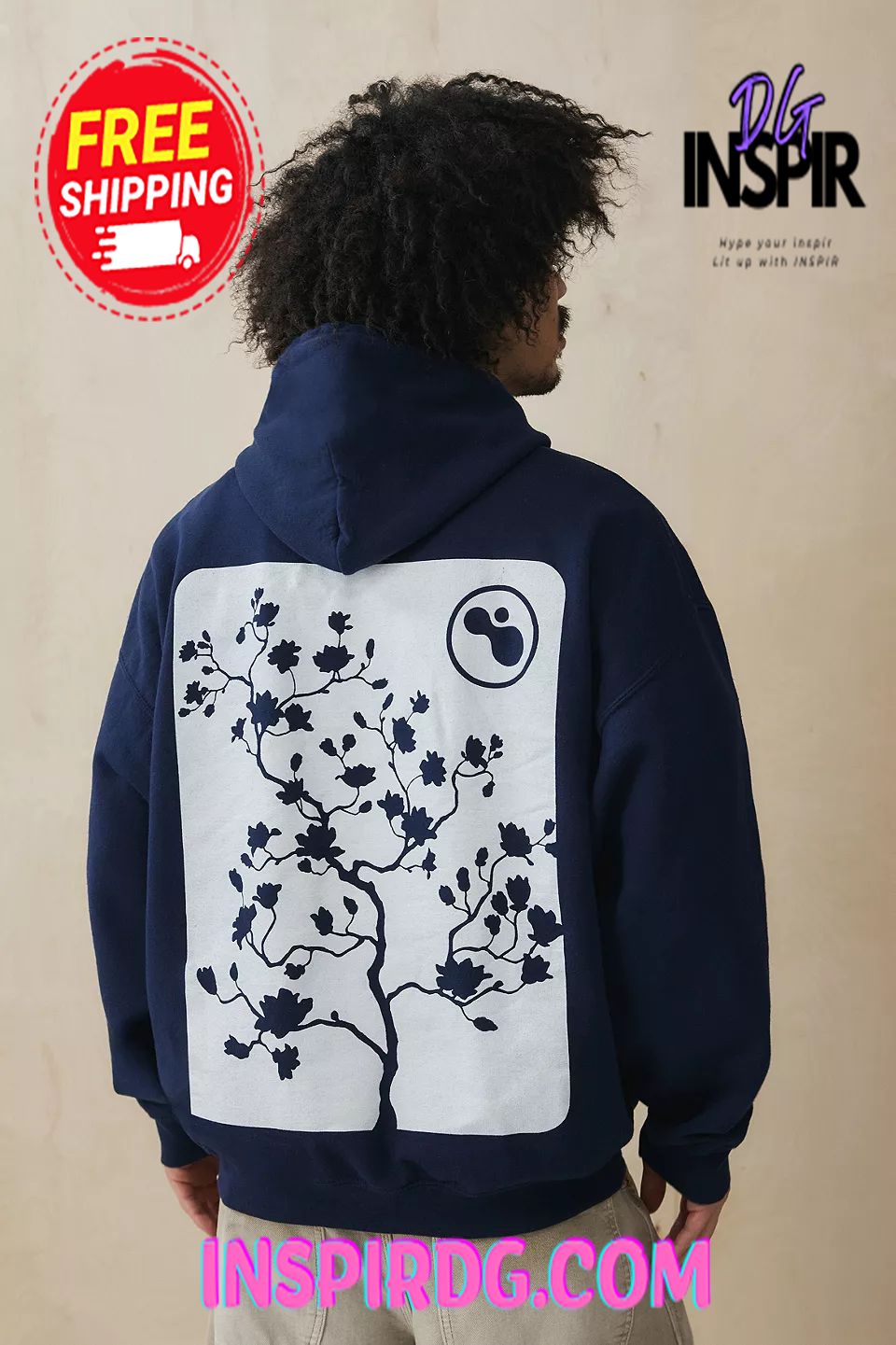 Urban OutFitters UO Cobalt Cyan Flowers Hoodie