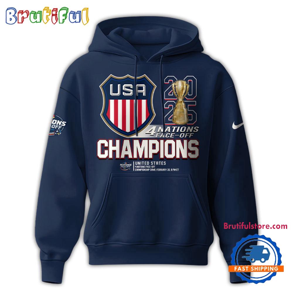 USA Hockey 2025 4 Nations Face-Off Champions New Hoodie Shirt