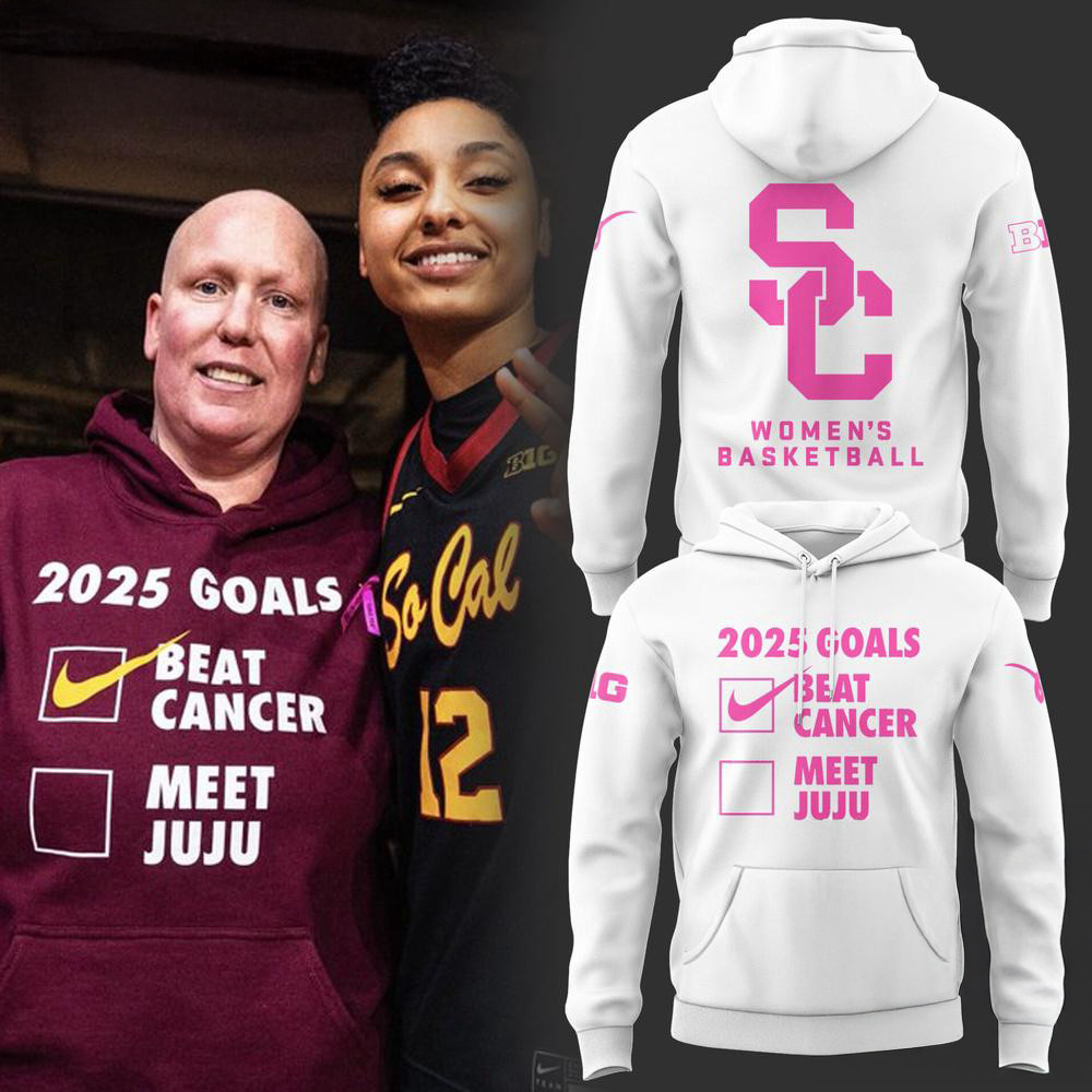 USC Trojans WomenÃ¢â‚¬â„¢s Basketball Beat Cancer White Hoodie Basketball Lovers Gifts